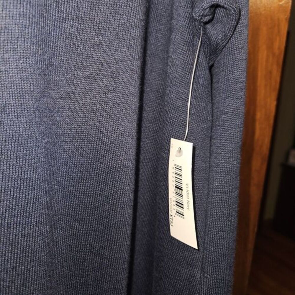 Amazon Essentials Women 1X Navy Blue Duster Cardigan Sweater Longline Open Front - Picture 4 of 5